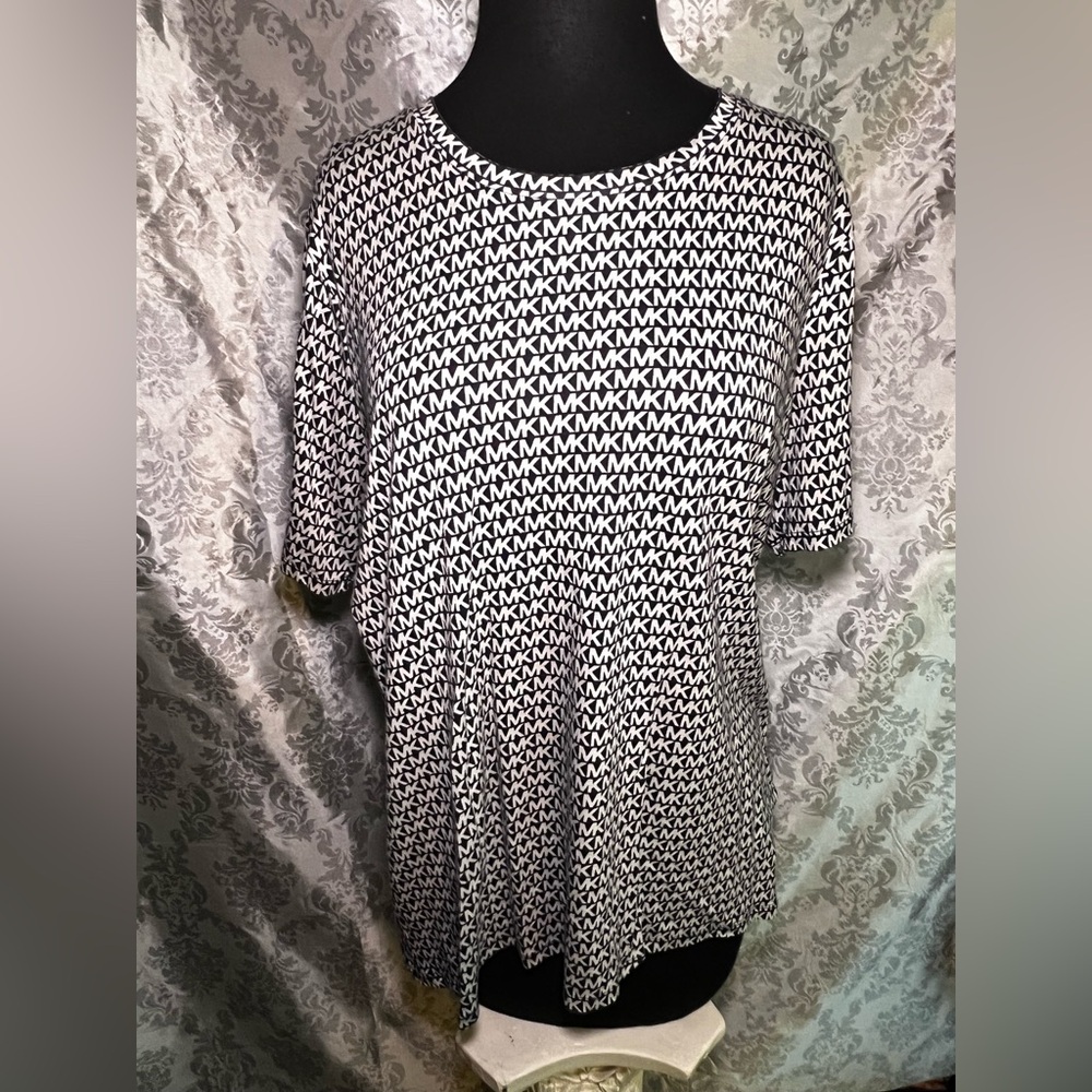 MICHAEL Michael Kors Monogram Blue and White Tee